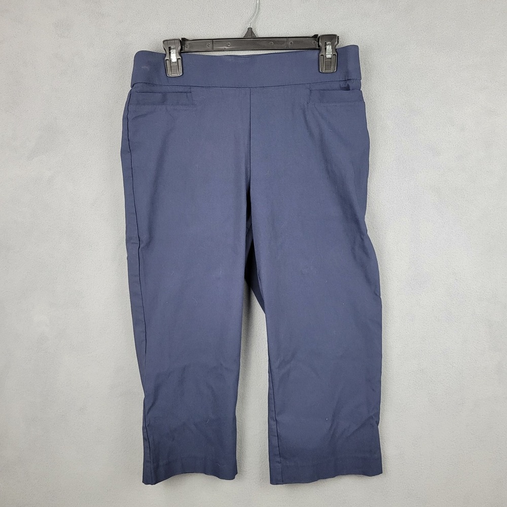 Sag Harbor Ankle Pants Womens 8 Navy Blue‎ Rayon Stretch Pull On Streetwear